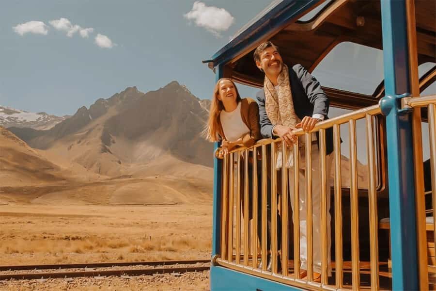 Excursion Cusco - Puno - Titicaca Observatory Train - Abra La Raya: the high point stop at about 4,300 meters