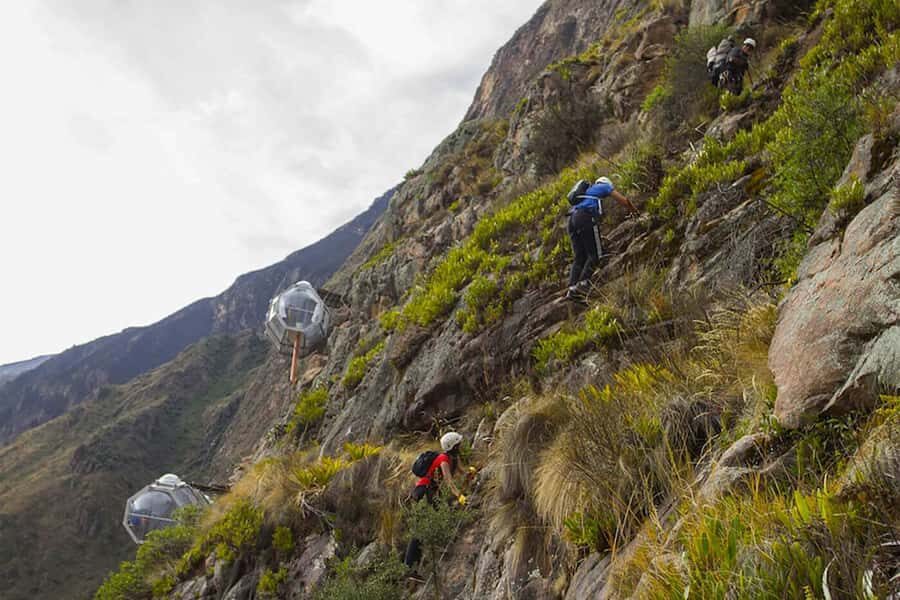 From Cusco: Via Ferrata and Sky Lodge Zipline - Via ferrata to the top: metal steps, lifeline, and a steady pace