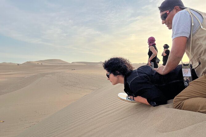 From Huacachina: Sunset buggy and sandboarding - La Casa de Bamboo: meeting point, bathrooms, and the cash-only fee