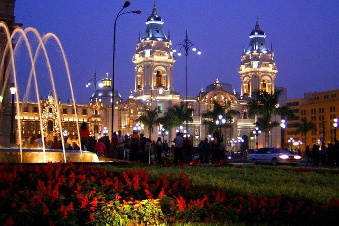 Private Lima Night Tour Including Magic Water Circuit - Plaza San Martín and the illuminated civic sights around it
