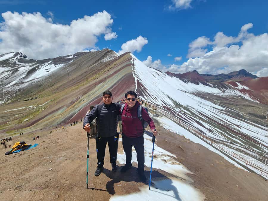 Rainbow Mountain Tour and optional visit to the Red Valley - Rainbow Mountain Viewpoint Time: Photos, Snow, and Breathing Breaks