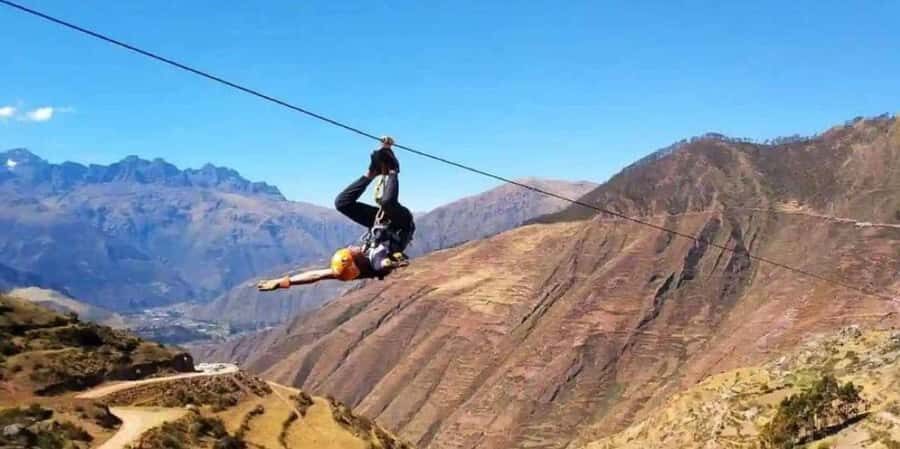 Zipline over the Sacred Valley Trip - The Zipline Circuit in Raqchi: four cables, four moments